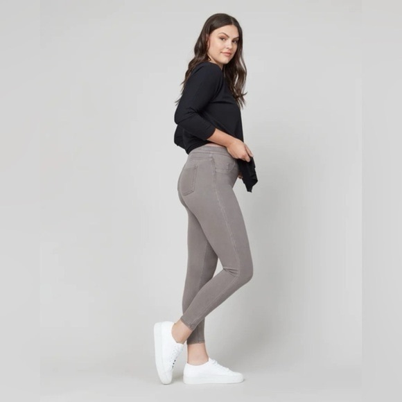 SPANX Jean-ish® Ankle Leggings | Earthy Taupe / Light Gray | Size Large - Picture 15 of 16